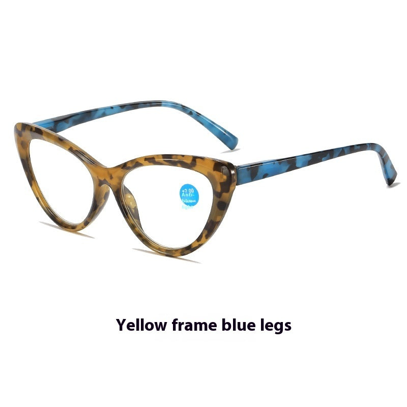 New Fashion Cat Eye Printed Anti-blue Light Reading Glasses For Men And Women