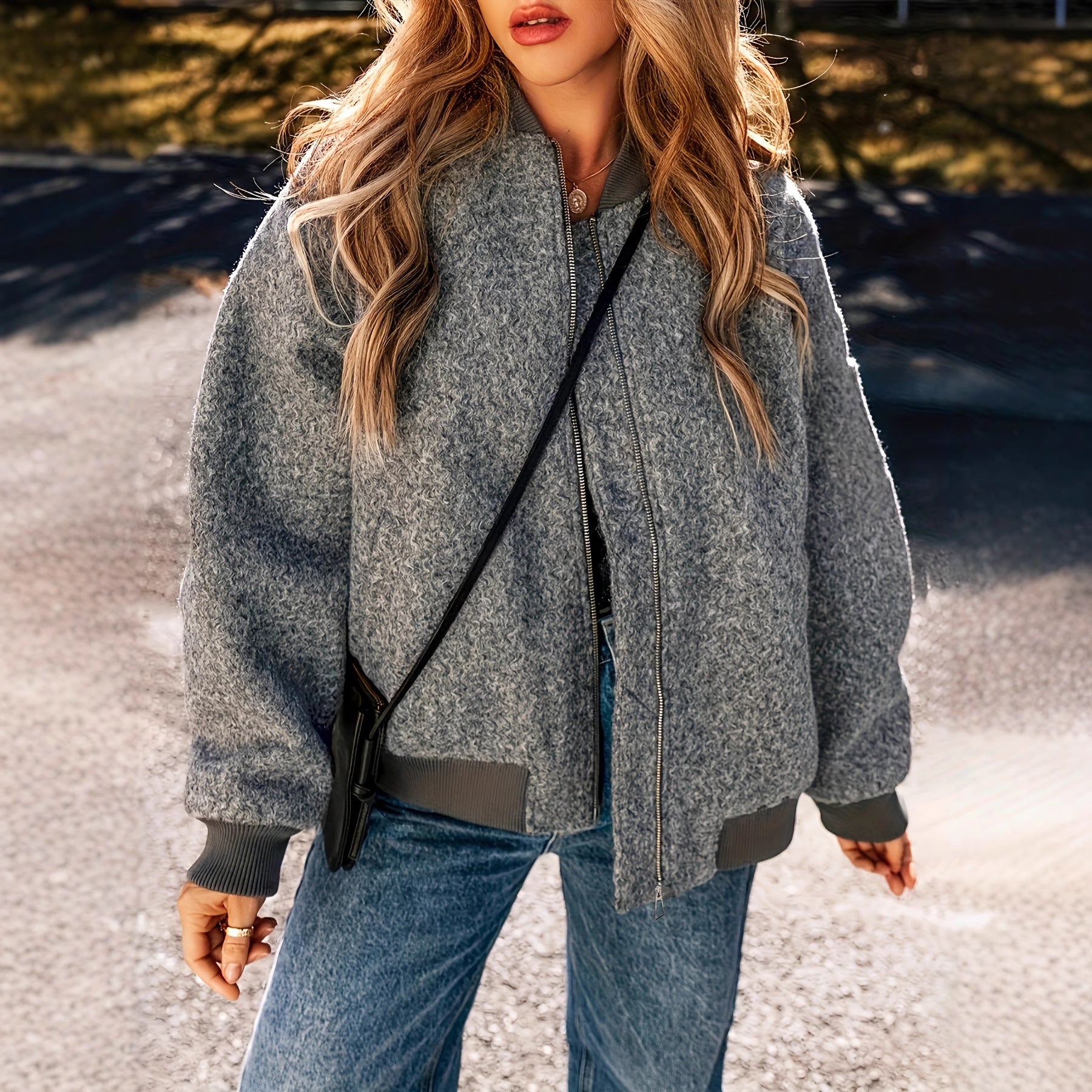 New Autumn And Winter Zipper Jacket Loose-fitting Short Coat