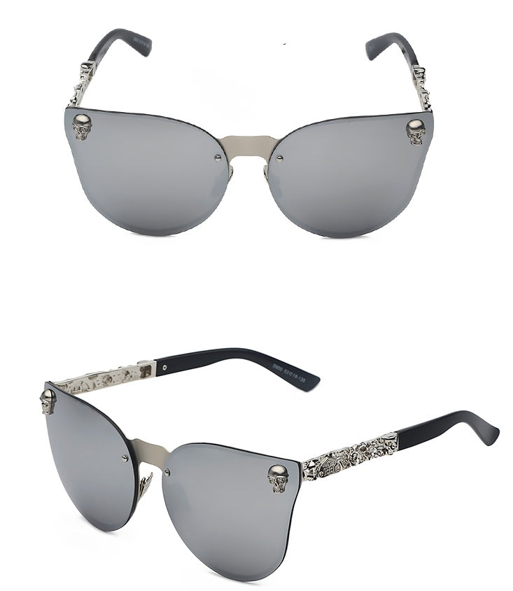 Gothic new reflective sunglasses men and women tide personality metal large box sunglasses taro decorative glasses