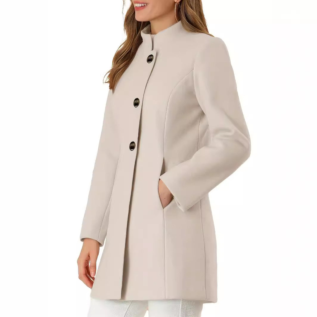 Women's Coat Fashion Casual Solid Color Autumn And Winter