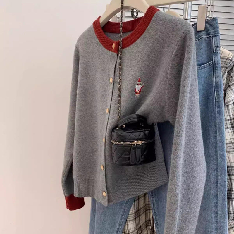 Christmas Red Cashmere Knitted Winter Base Sweater