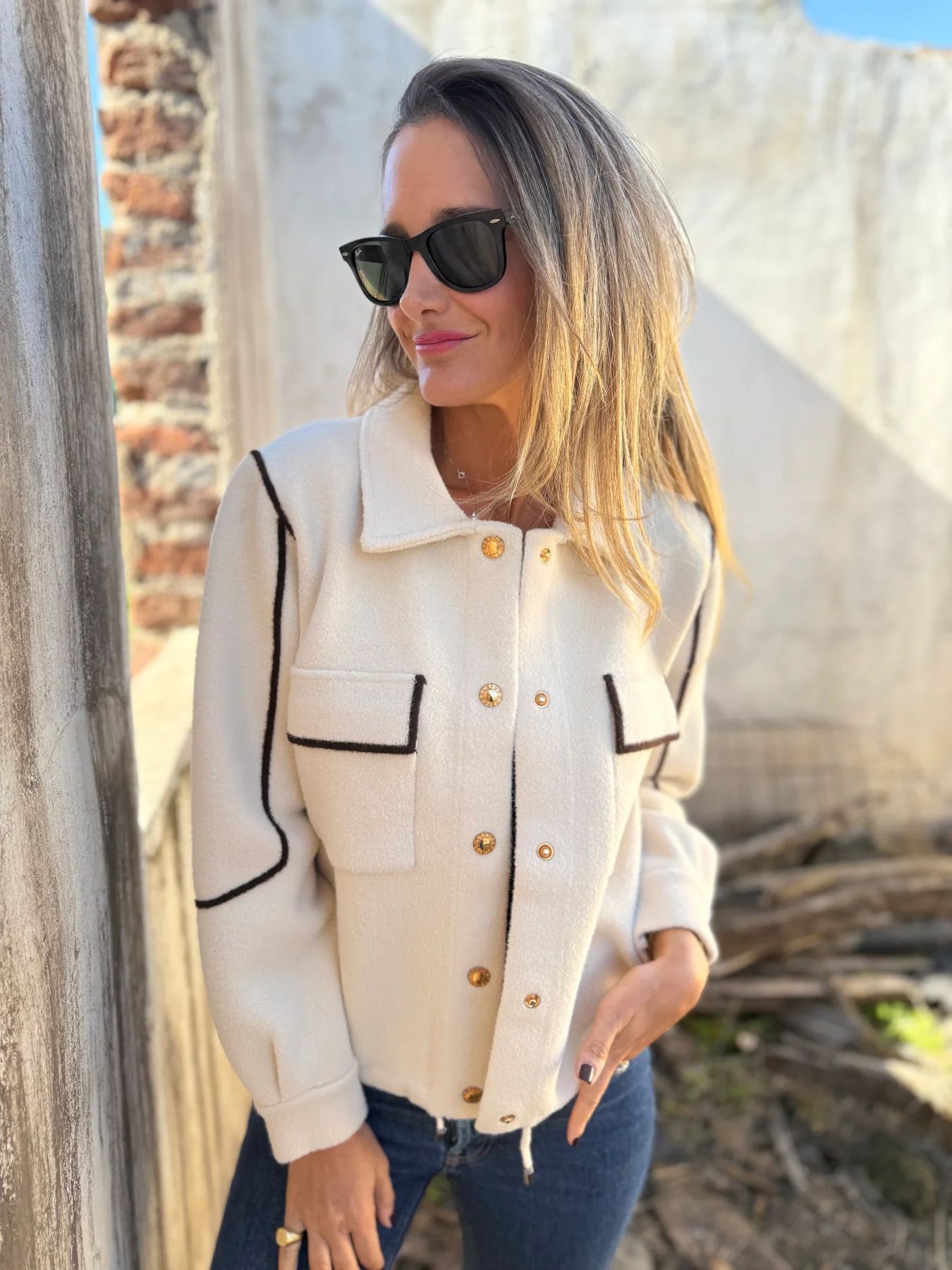 Temperament Commute Woolen Coat Women's Fall And Winter Lapels Fastener Decoration Short Jacket