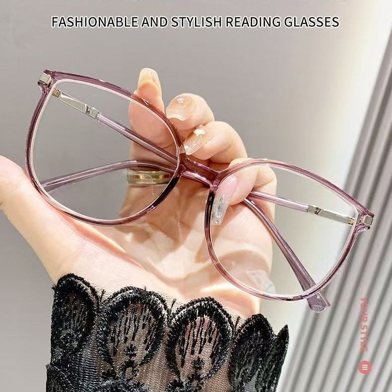 Anti-blue Light Reading Glasses For Women Fashion Large Rim