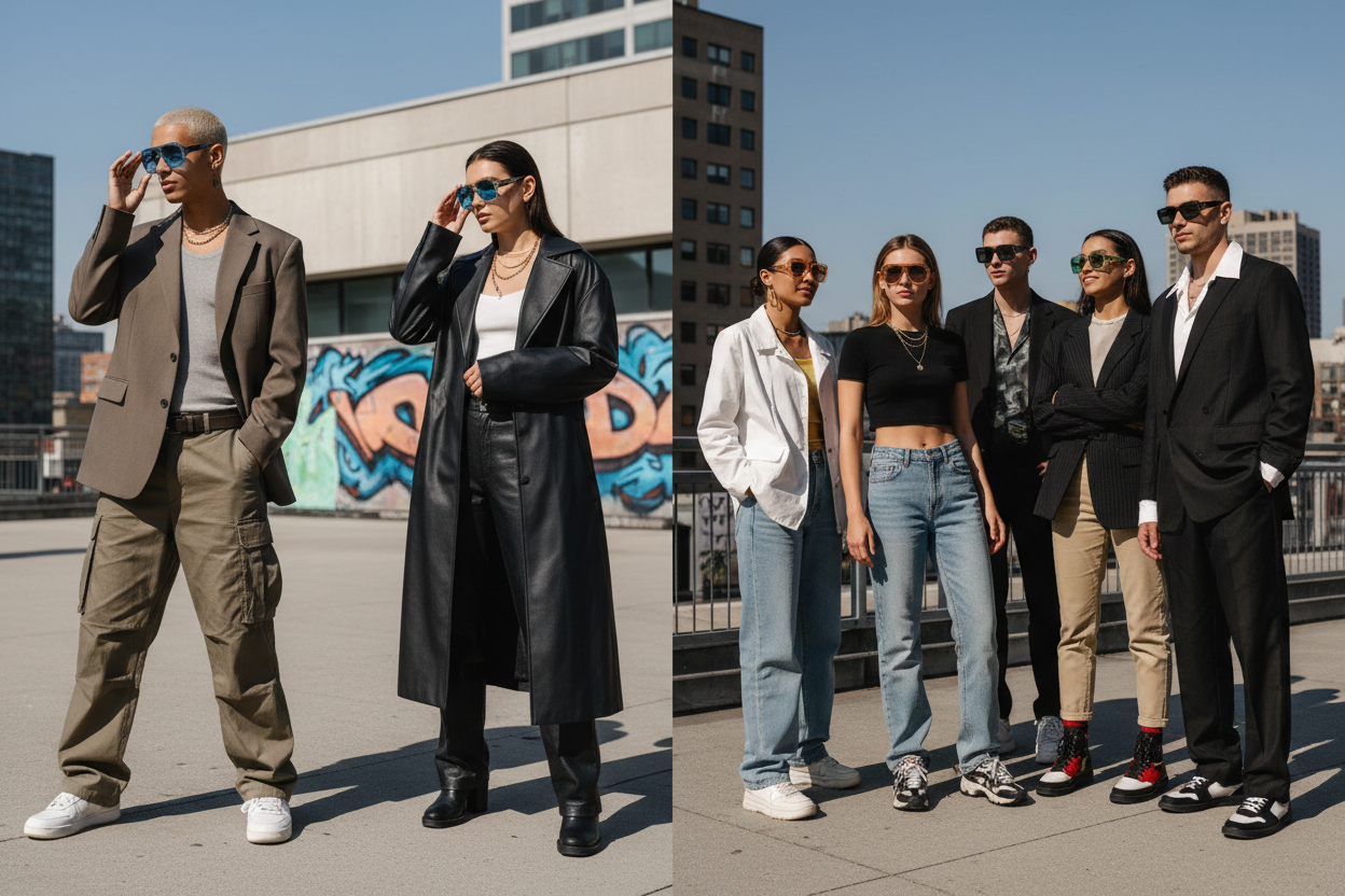 create 424*269 img of models wearing sun glasses trendy today .shoot pic